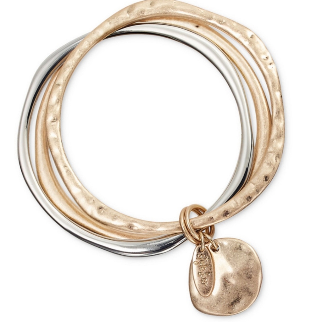 Style Co 3 Pc Gold And Silver Charm Bracelet Set 15$